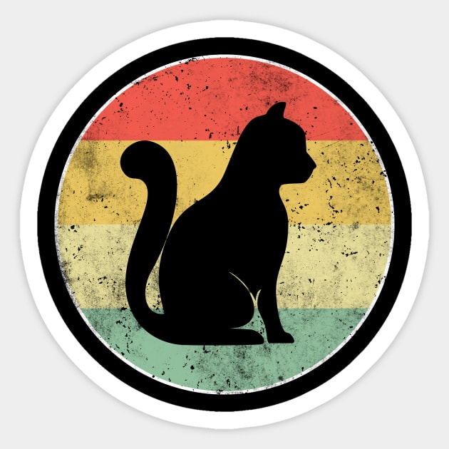 Cat Retro Sticker by Schwarzweiss